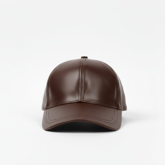 Tellaro Accessories - TELLARO Leather Baseball Cap - Brown